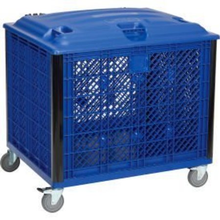 GLOBAL EQUIPMENT Easy Assembly Vented Wall Container - Lid/Casters 39-1/4x31-1/2x34 Overall 603087P